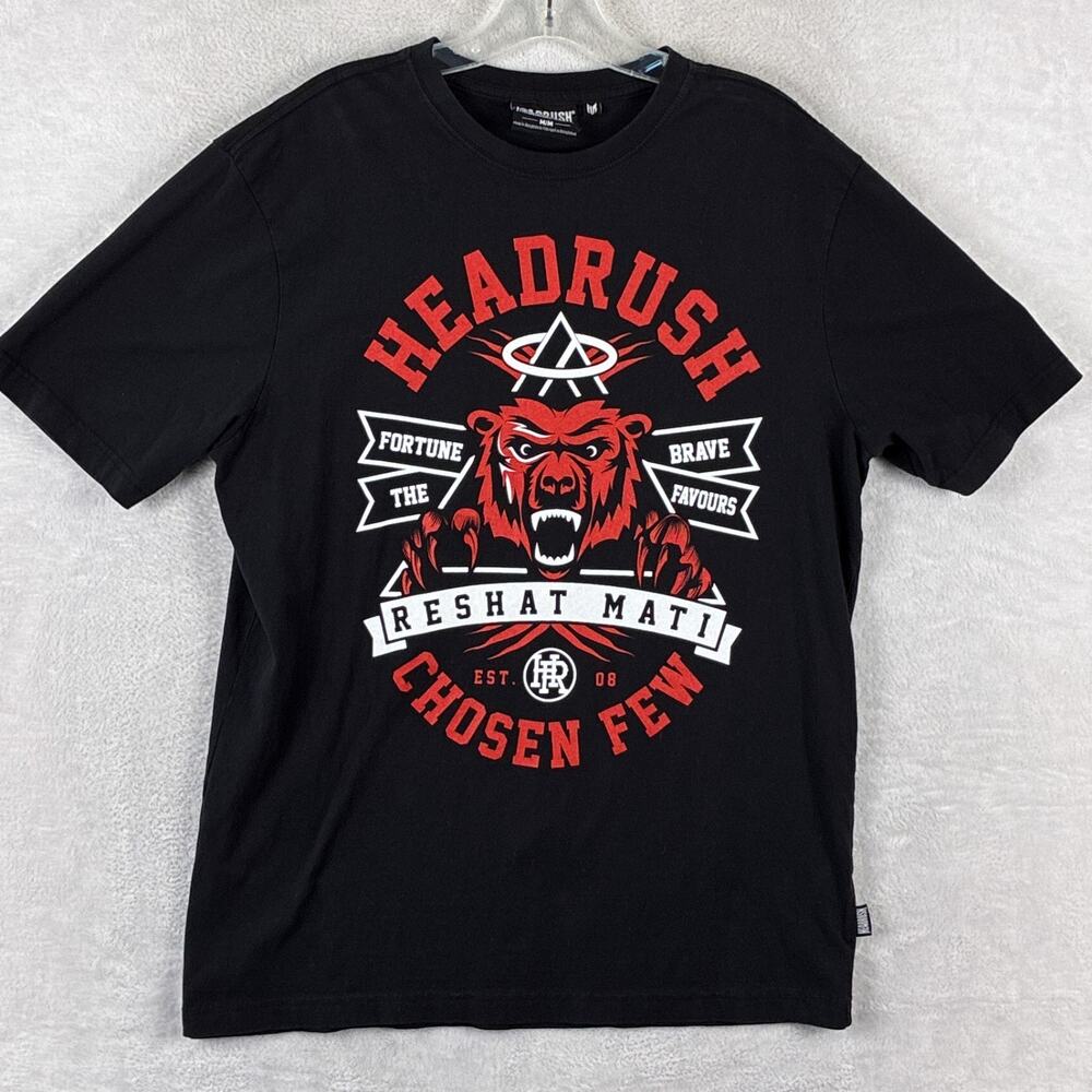 Headrush Rehat Mati Tshirt Men M Black Albanian Bear MMA UFC BJJ Jiu JItsu Rogan